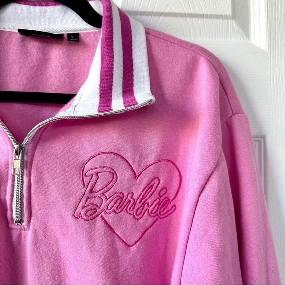 Barbie Three Quarter Zip Sweatshirt, Size L - Picture 2 of 7